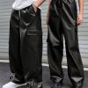 Leather Baggy Cargo Pants